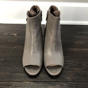 Cole Haan open toe leather booties gray size 8.